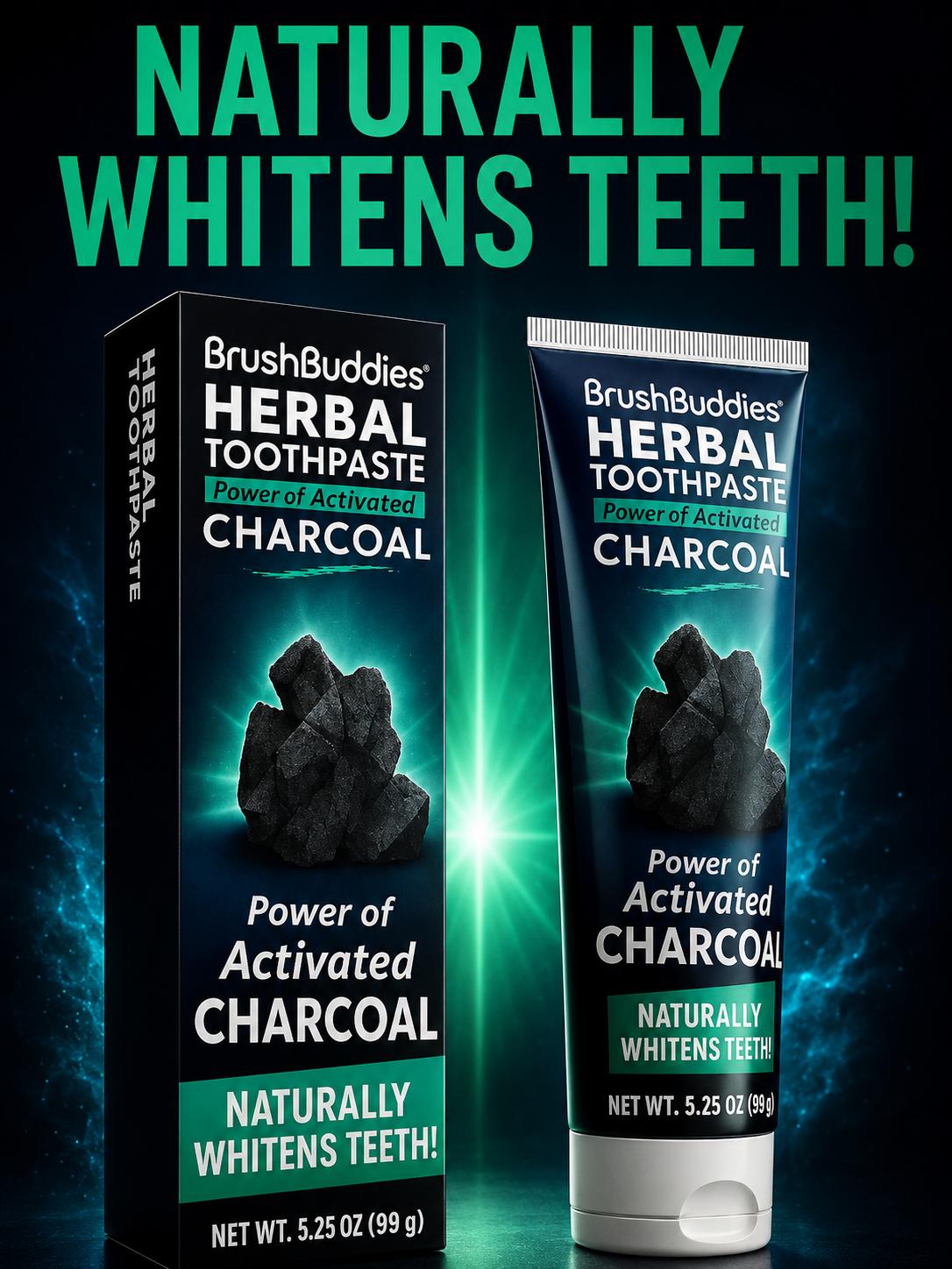 BrushBuddies Herbal Toothpaste with Activated Charcoal