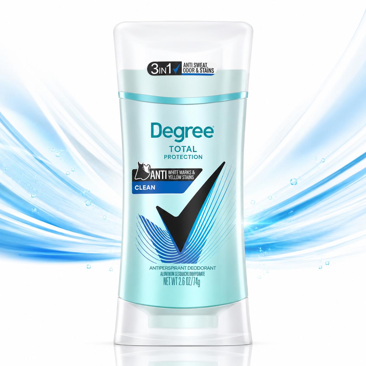 Degree Ultraclear Black + White Antiperspirant for Women Protects from Deodorant Stains Clean 2.6 oz