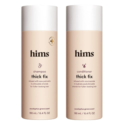 hims Thick Fix Shampoo & Conditioner Set - Saw Palmetto for Healthy Hair Growth & Thickening - Scalp