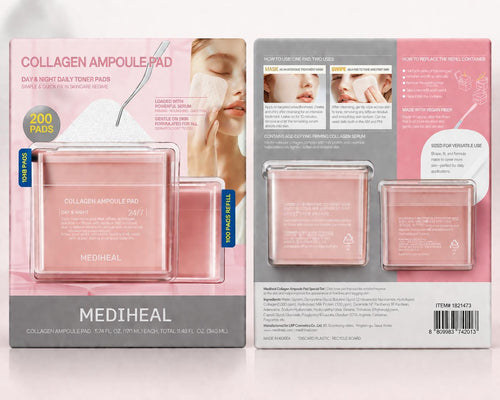 Mediheal Collagen Ampoule Pad Set 100 Pads & 100 Pad Refill