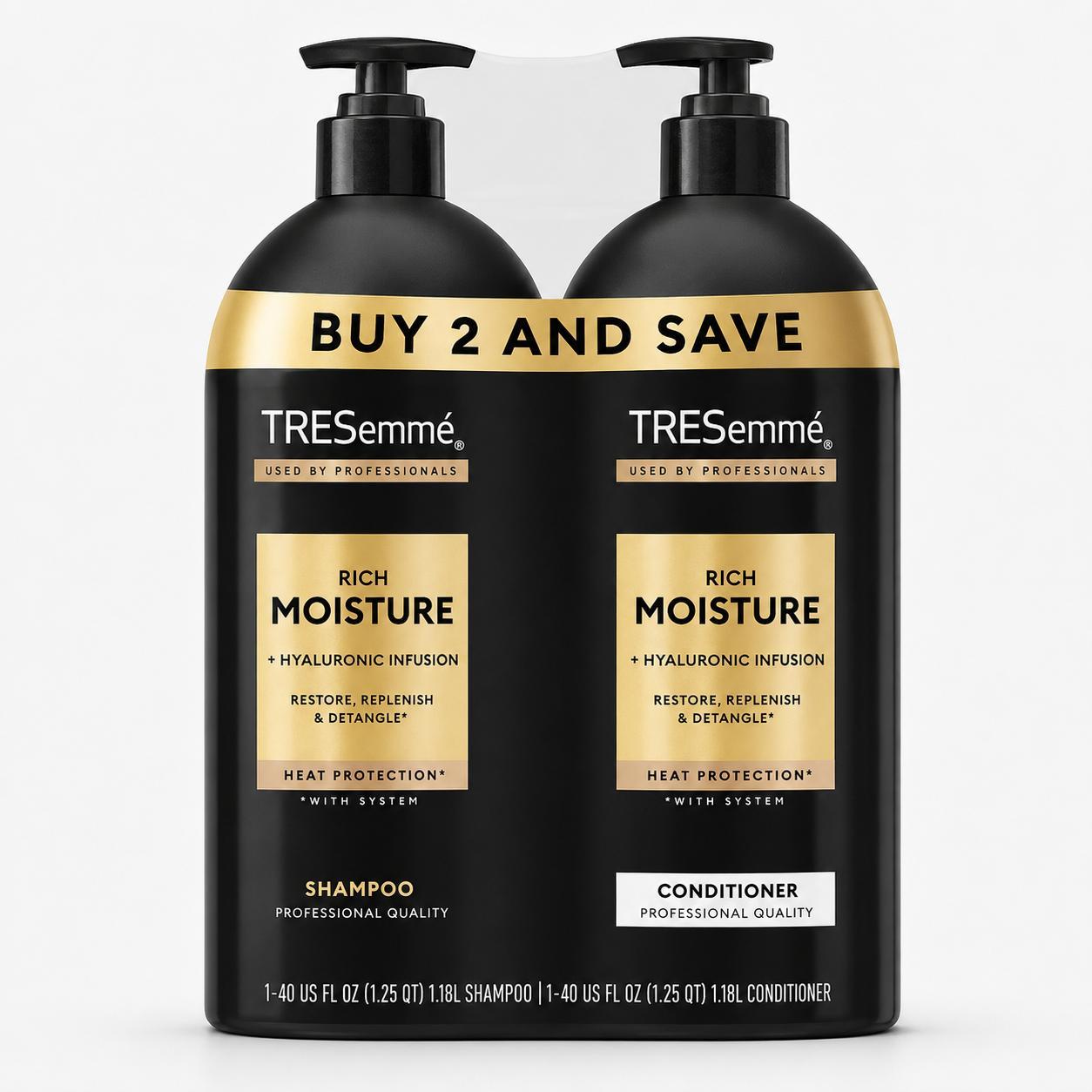 TRESemme Moisture Rich Shampoo and Conditioner, Set of 2 - 40 oz each, kit