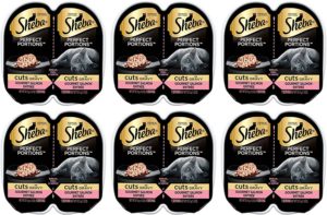 Sheba Perfect Portions Premium Cat Food - Cuts In Gravy - Gourmet Salmon Entrée - Net Wt. 2.6 OZ Per Container - Pack of 6 Containers